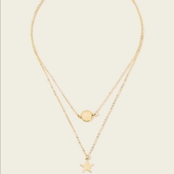 💋 NEW Gold Star double chain necklace - Picture 3 of 7